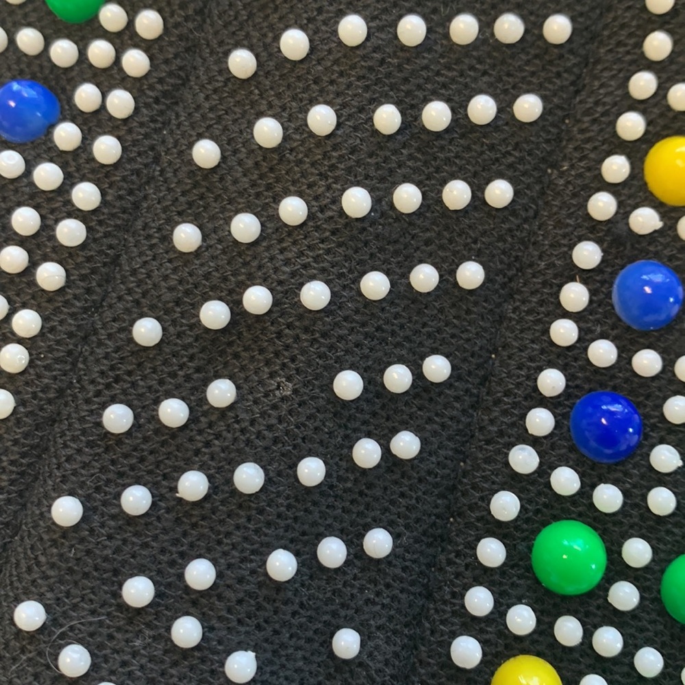 Vintage Drawstring Reversible Plastic Beaded Bag - image 6